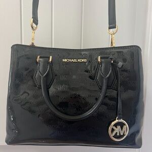 Michael Kors Glossy Black Satchel